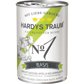 Hardys Traum Basis No1 Rind mit Zucchini, Apfel & Vollkornnudeln 400G - Abverkauf