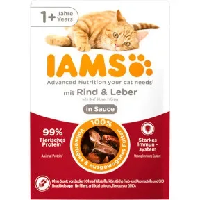 IAMS Advanced Nutrition Rind & Leber in Sauce ab 1 Jahr 85G