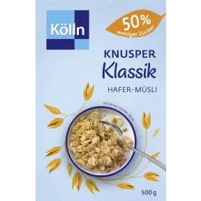 Kölln Knusper Klassik Hafer-Müsli 50% weniger Zucker 500G