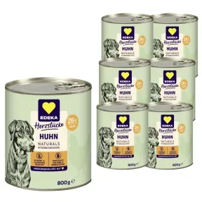 EDEKA Herzstücke Naturals Huhn Hundefutter 6x800G