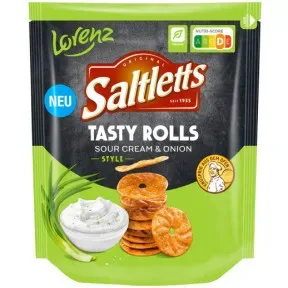 Lorenz Saltletts Tasty Rolls Sour Cream & Onion Style 130G