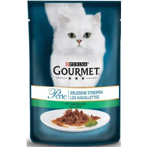 Purina Gourmet Perle Erlesene Streifen in Sauce mit Kaninchen Katzennassnahrung 85G