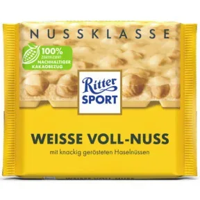 Ritter Sport Nuss Klasse Weisse Voll-Nuss 100G