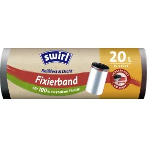 Swirl Fixierband-Müllbeutel Reißfest & Dicht 20L 15ST