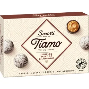 Sarotti Tiamo Feinste Trüffel dunkler Marc de Champagne 10ST 125G