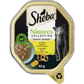 Sheba Nature's Collection in Sauce mit Huhn garniert mit roter Paprika 85G
