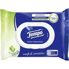Tempo Sanft & Sensitive feuchte Toilettentücher Aloe Vera 42ST