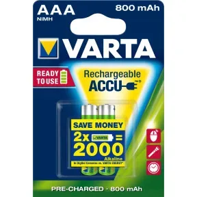 Varta Accu Recharge AAA 800mAh 2ST - Abverkauf 2.000