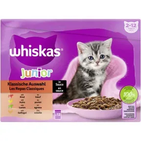 Whiskas Multipack Junior Klassische Auswahl in Sauce 12x 85G