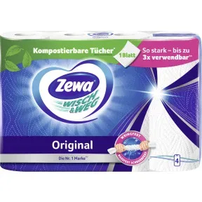 Zewa Wisch & Weg Küchentücher Original 4x 45 Blatt