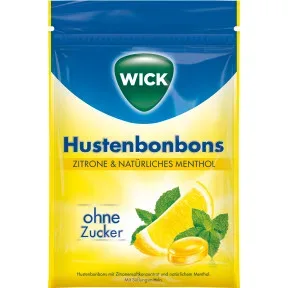 WICK Hustenbonbons ZITRONE& NATÜRLICHES MENTHOL ohne Zucker 72 g Bonbons
