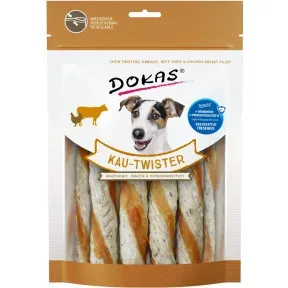 Dokas Kau-Twister Rinderhaut, Pansen & Hühnerbrustfilet 200G