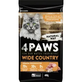 4Paws Wide Country reich an Pute mit Vollkornreis & Süsskartoffel 400G