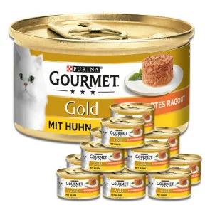 Purina Gourmet Gold Raffiniertes Ragout Huhn Katzenfutter nass 12x85G