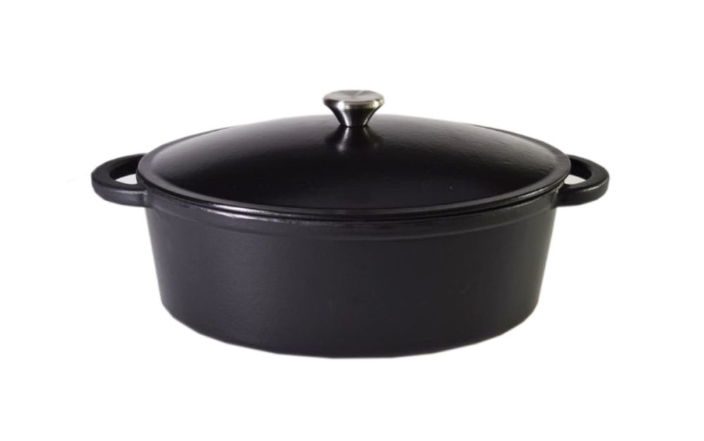 Nouvel Gussbräter oval 6.5 l schwarz – Topf/Kochtopf