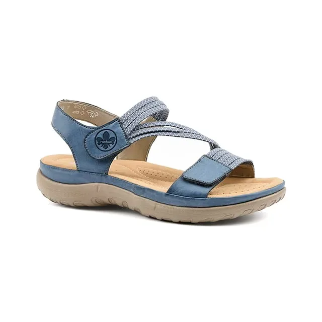 Rieker Riemchensandale Sommerschuh, Sandalette, Keilabsatz, mit Gummizügen