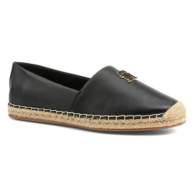 Tommy Hilfiger - Th Logo Leather Espadrille, für Damen, Schwarz, Größe 38