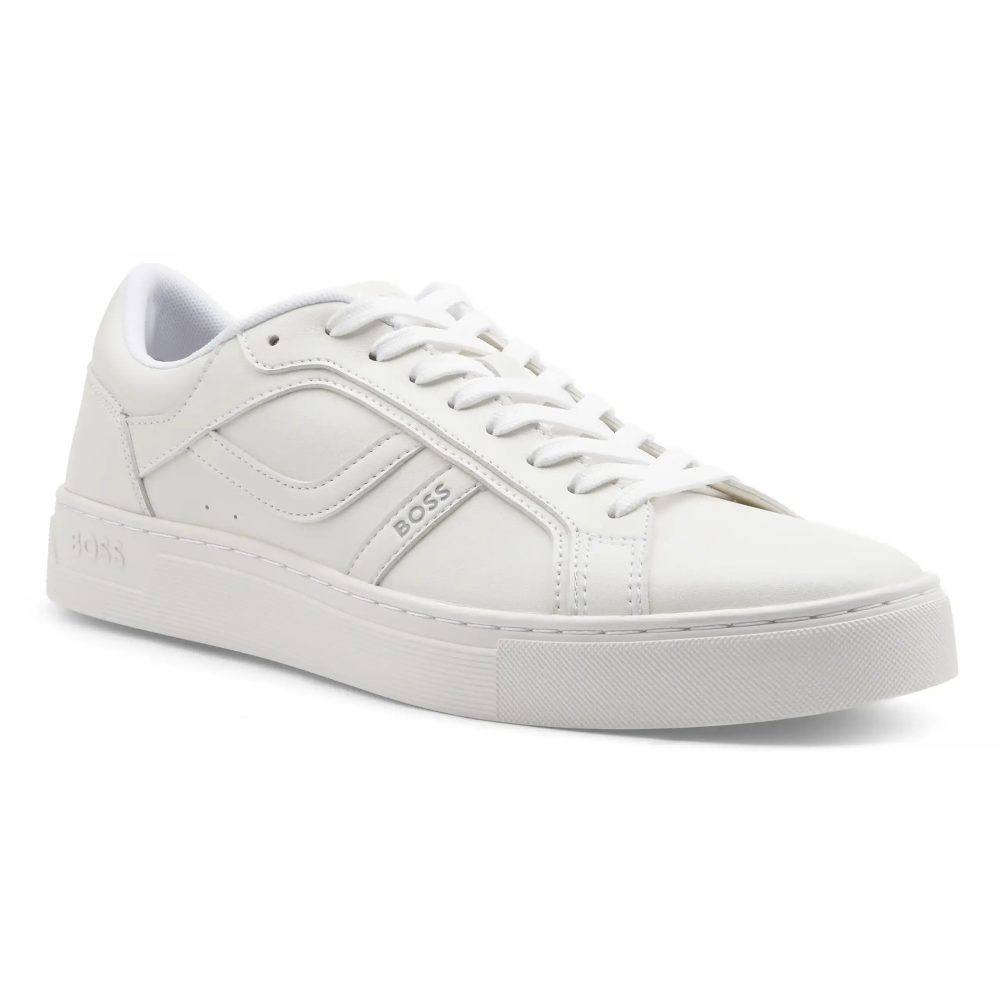 BOSS - Sneaker  1er Pack Bequem sitzend-Rhys Tenn pu, für Herren, Weiss, Größe 45