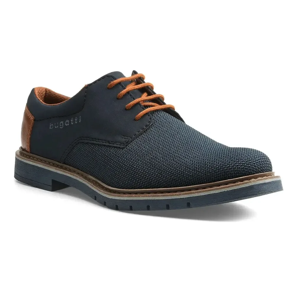 bugatti Schnürschuh Blockabsatz, Businessschuh, Abendschuh mit Logoprägung