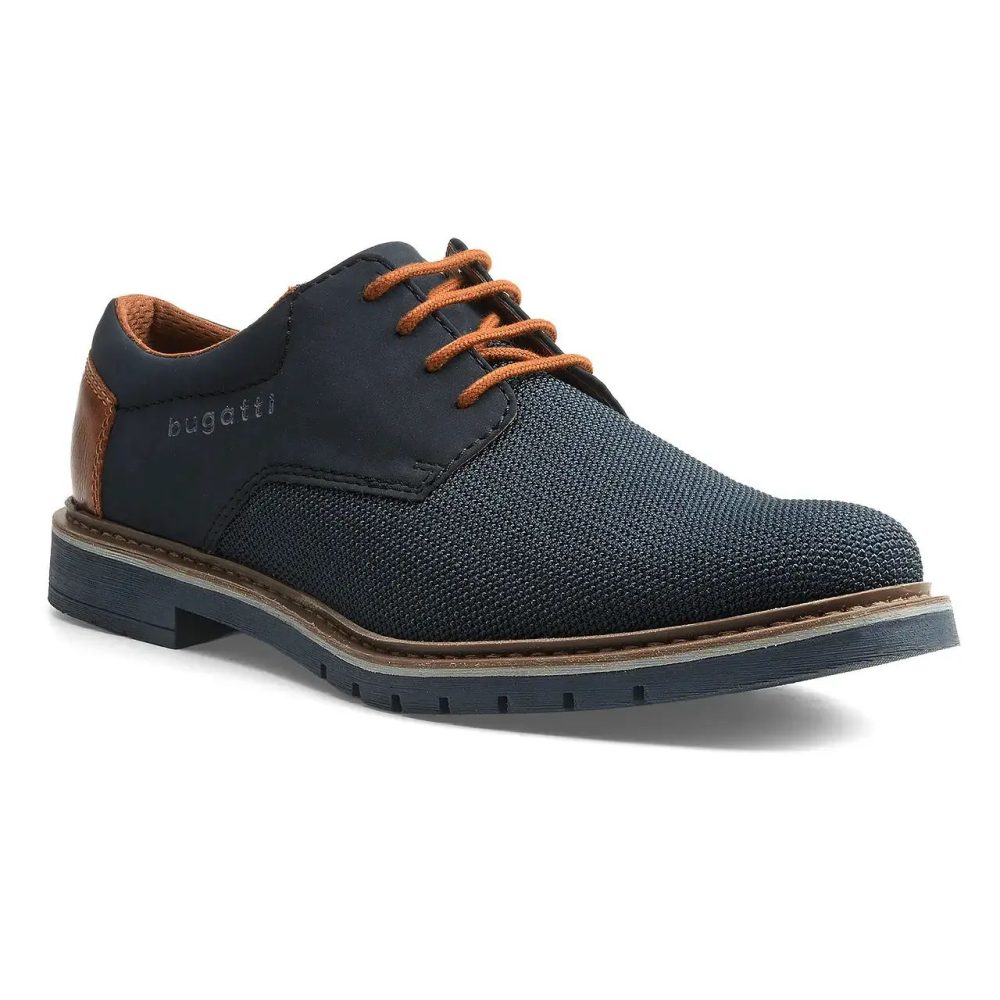 bugatti Schnürschuh Blockabsatz, Businessschuh, Abendschuh mit Logoprägung