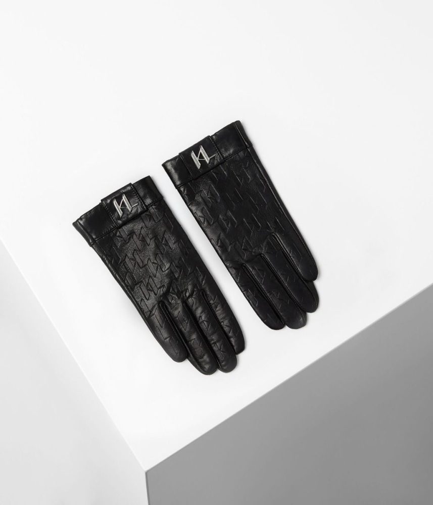 Karl Lagerfeld - Monograme Glove-l, für Damen, Schwarz, Größe L