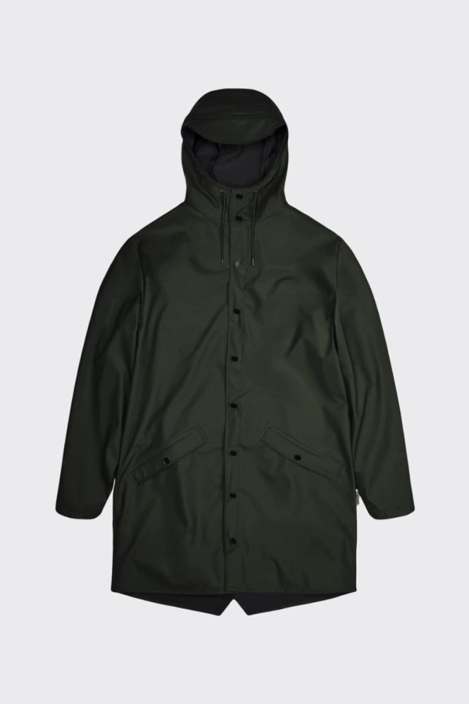 RAINS - Langer Regenmantel, Oversized Fit, für Damen, Olivegrün, Größe L