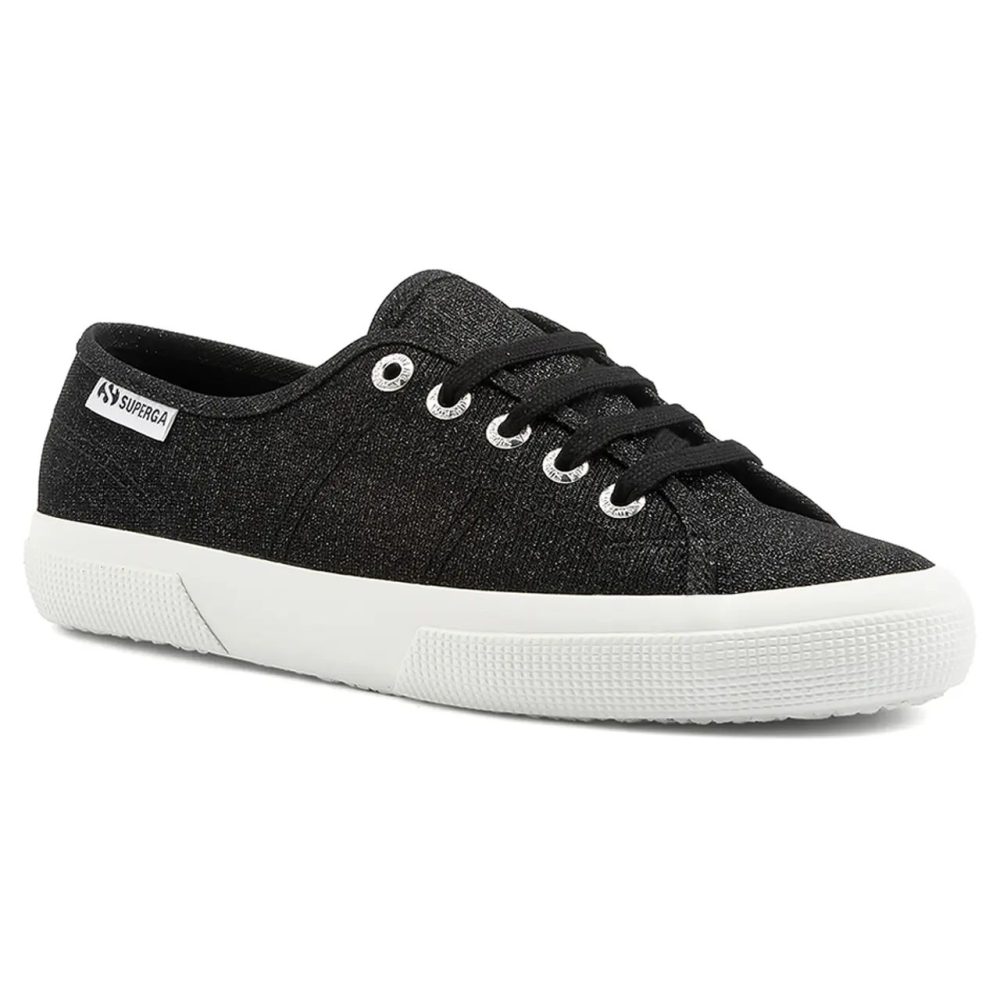 Superga - 3750 Jersey Lame Leggera, für Damen, Schwarz, Größe 38