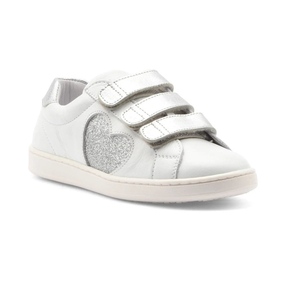 Benjie - Montreux, Montreux Low Top Sneakers mit Glitzerherz, 33, Weiss