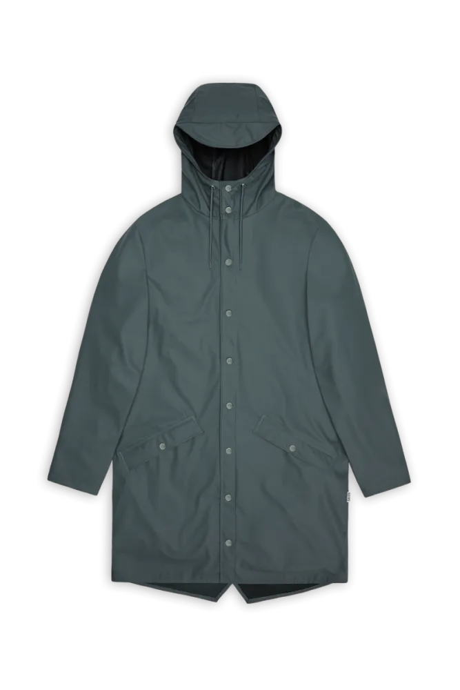 RAINS - 12020 Long Jacket, für Damen, Grau, Größe XS