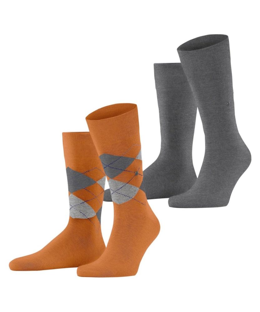 Burlington - socken everyday argyle mix (x2), für Herren, Hellrosa, Größe 40-46
