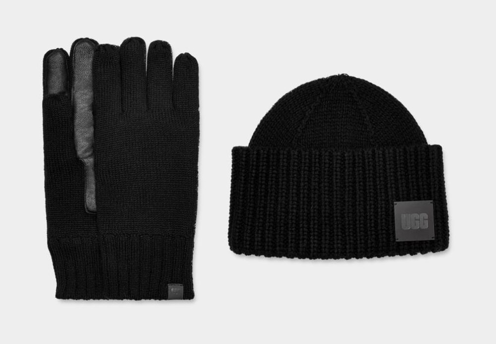 Ugg M KNIT BEANIE AND GLOVE SET-SM SM