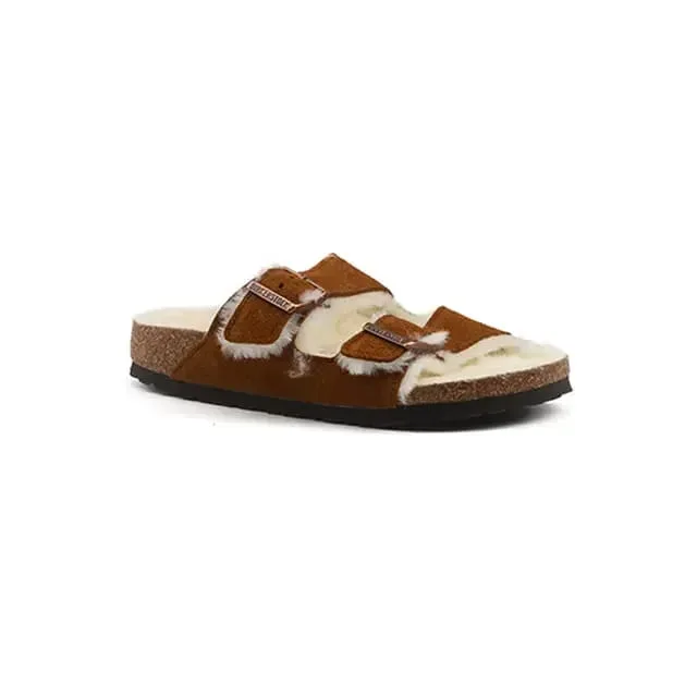 Birkenstock - Pantoletten Arizona Fell 1001135, für Damen, Braun, Größe 42