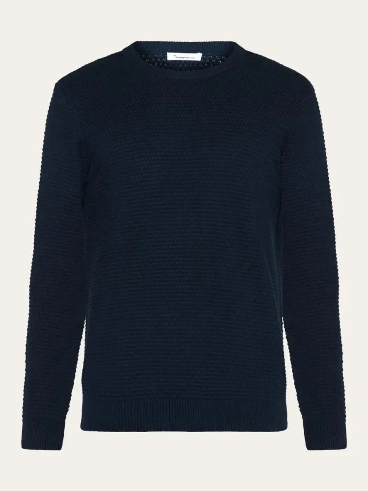 Knowledge cotton apparel Bubble Knit Crew Neck-M M
