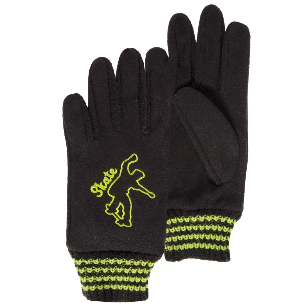 Isotoner - Gants Polaire Boderie Skate-10-12a, für Damen, Schwarz, Größe 10-12A