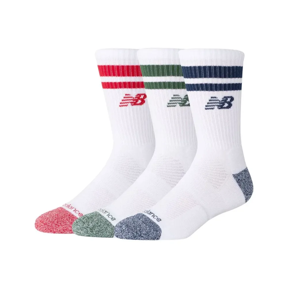 New Balance Sportsocken 3 Paar tlg. 3er Pack, geripptes Design, leichtes Material, bequemer Stoff