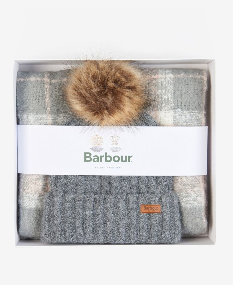 Barbour Barbour Saltburn Beanie & Tartan Scarf Gift Set-0 Einmalige Grösse