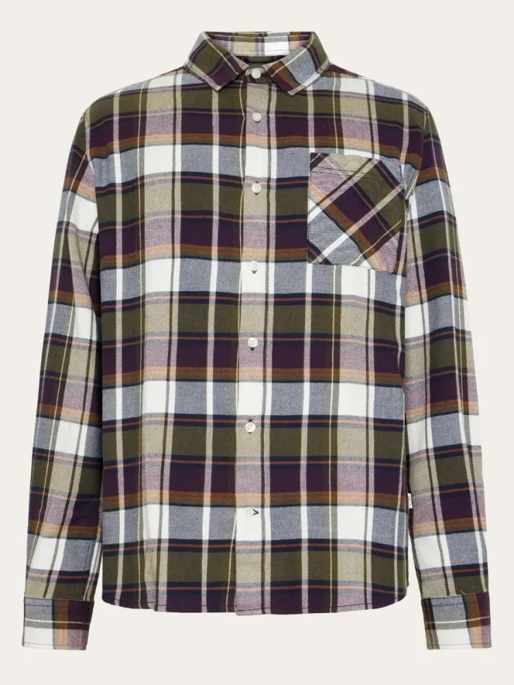 Knowledge cotton apparel Checked Flannel Shirt-M M