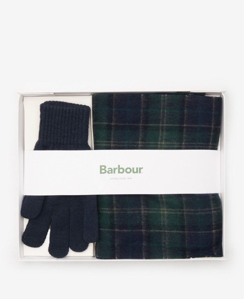 Barbour TARTAN SCARF & GLOVE GIFT SET-0 Einmalige Grösse