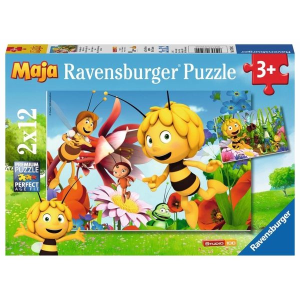 Ravensburger Biene Maja auf der Blumenwiese Puzzle 2x12 teilig 07594