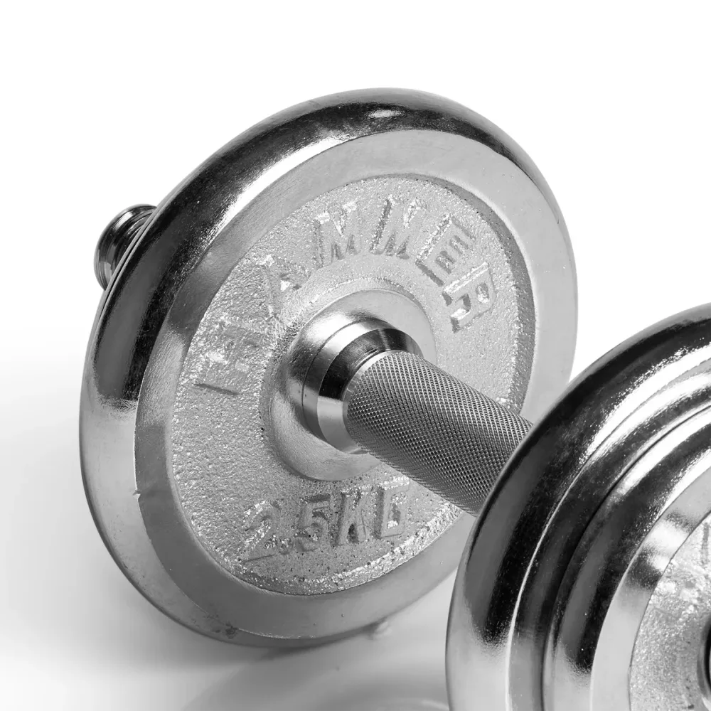 HAMMER Hanteln und Gewichte Kurzhantel-Set 10 kg, Chrom