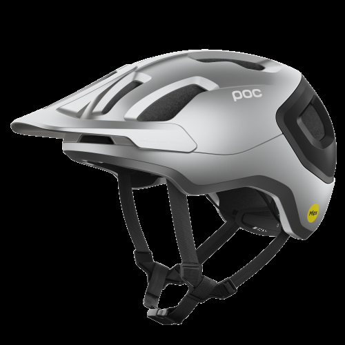 POC Axion Race MIPS Velohelm - Uranium Black-Argentite Silver Matt