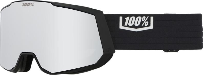 100% Snowcraft XL Hiper Goggle Black/Silver - Mirror Silver Lens
