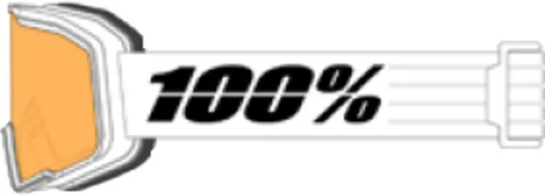 100% Valnor Goggle Base White - Amber Lens