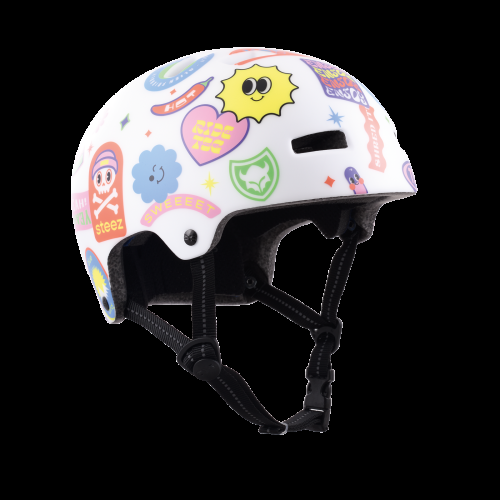 TSG Velohelm Kinder Nipper Maxi Graphic Design - white happy sticker
