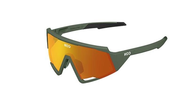 KOO Spectro Sportbrille - green matt orange/orange mirror lenses