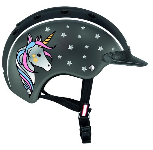 Casco Nori Einhorn Reithelm - Schwarz-Grau