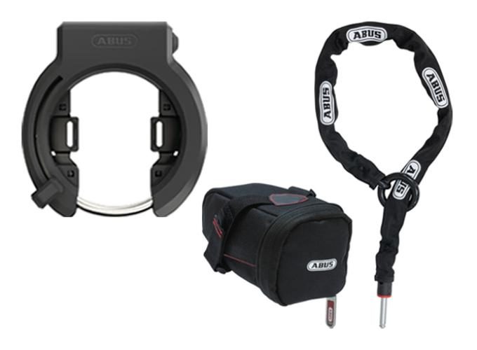 Abus Rahmenschloss Granit XPlus 6950M NR ohne Halter & Kette 6KS/100 mit Satteltasche ST5950 - schwarz
