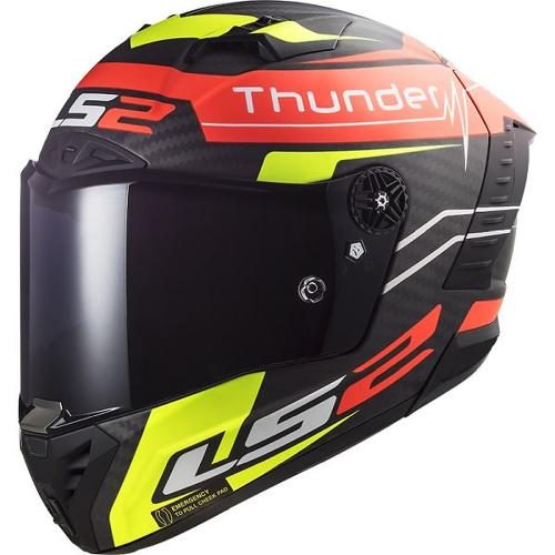 LS2 FF805 Thunder C Attack Helmet - matt red h-v yellow