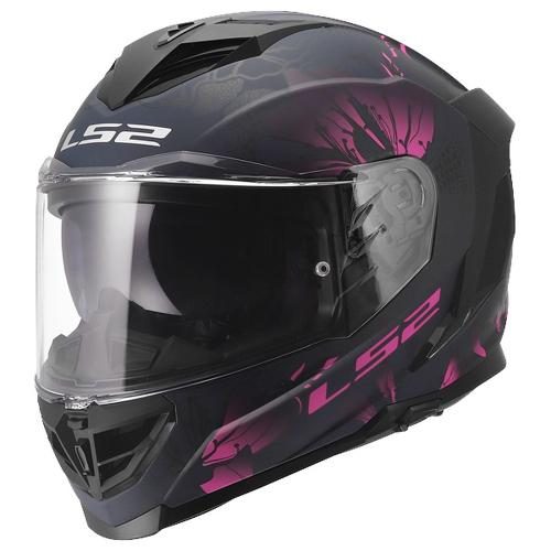 LS2 FF818 Storm 3 Burst Helmet - matt black pink