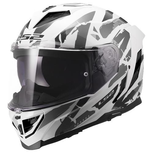 LS2 FF818 Storm 3 Kaos Helmet - white grey